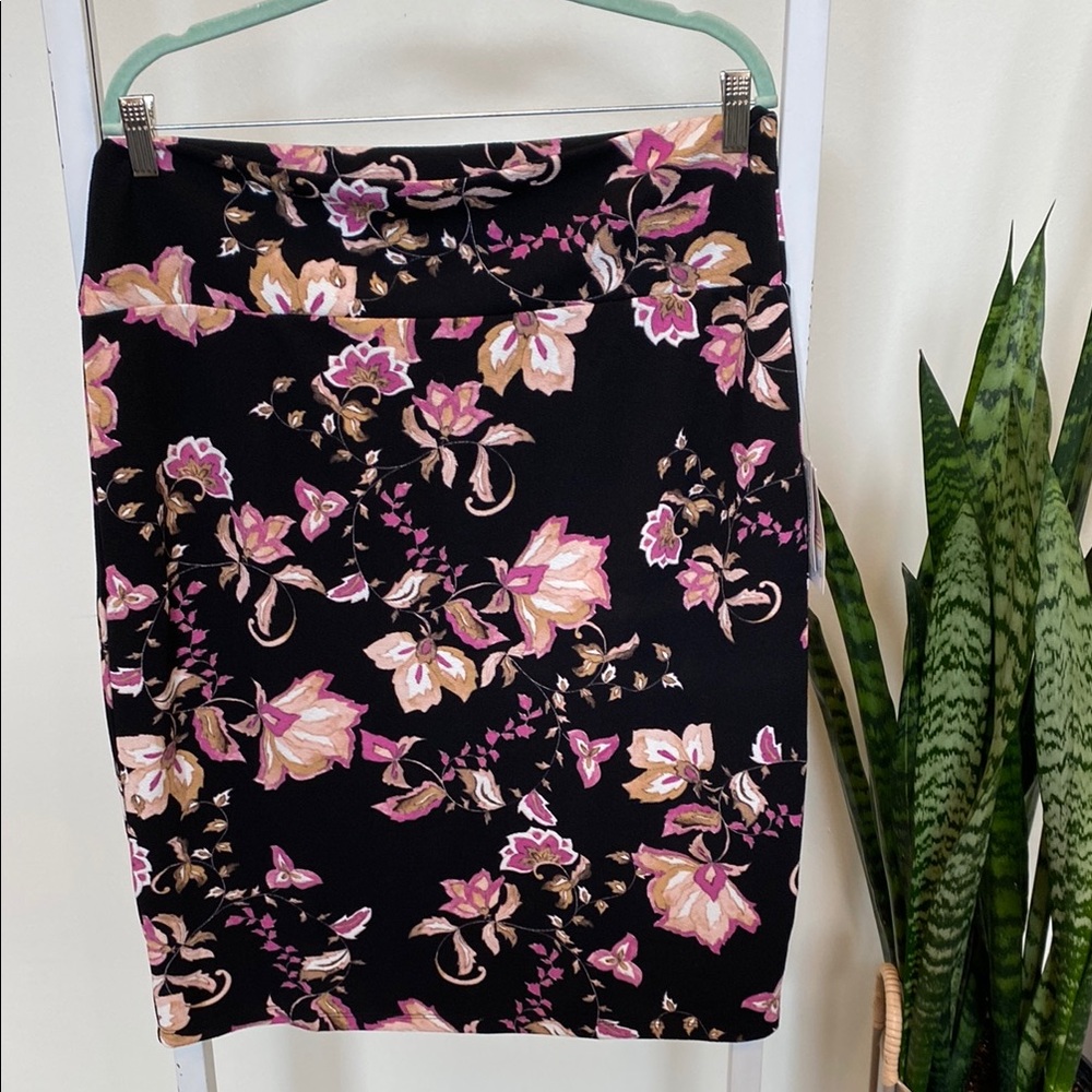 Floral Black Skirt